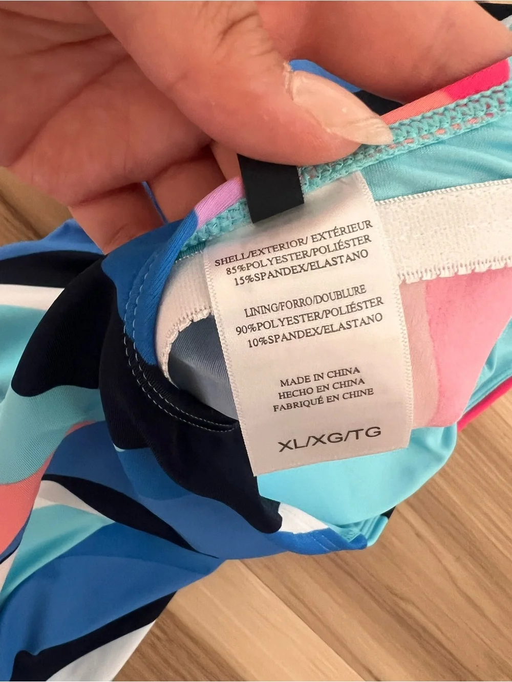 NWOT Nautica Women’s Swim Tankini Top Multicolor Racerback Size XL